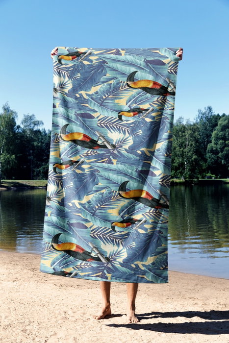 Mijölnir Toalla de Playa 70 x 130 cm Multicolor - 70% Poliéster, 30% Poliamida, Tejido Microfilamento de Lujo